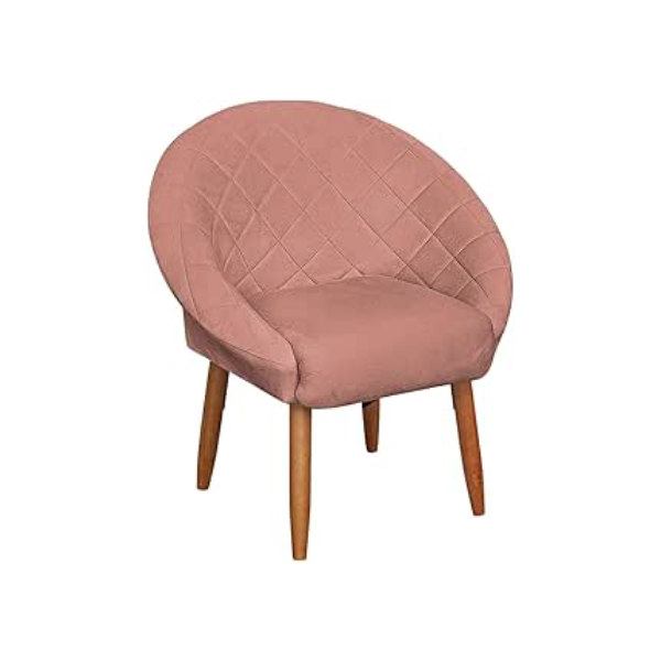 Poltrona para Recepção sala de estar resistente reforçada tecido veludo pés madeira MOBLAN DECOR