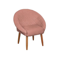 Poltrona para Recepção sala de estar resistente reforçada tecido veludo pés madeira MOBLAN DECOR