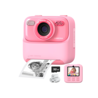 Atualizar crianças câmera instantânea 1080p hd lente dupla selfie câmera digital para meninas meninos presentes de aniversário de natal brinquedos com impressão 32g