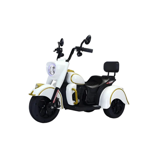 Moto Elétrica Grande Infantil Menino Menina Branca Branco