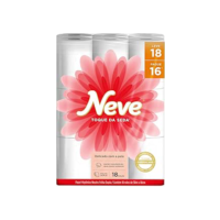 Neve Papel Higiênico Toque de Seda Folha Dupla, 30m, Leve 18 Pague 16 Rolos