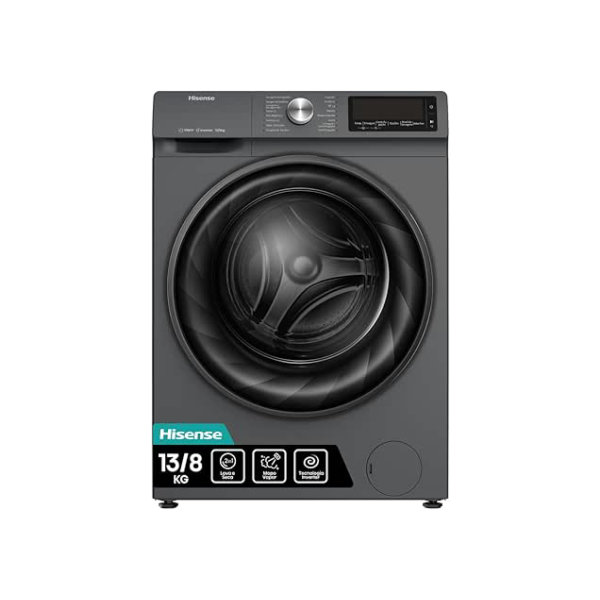Hisense Lava e Seca, 13kg Lavagem/8kg Secagem, Steam, 13 Programas, Motor Inverter, Painel Touch, Titanium WD13X - 220V