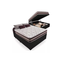 Cama Box Baú Casal mais Colchão De Molas Prime Colchões Classic Superlastic 138x188x64 Preto