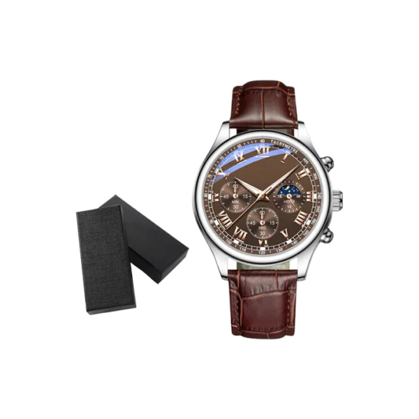 Relógio Masculino Com Pulseira De Couro 42mm Wokai