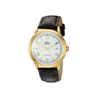 Orient Relógio social automático japonês versão 5.1 cm Bambino versão 5.1 cm, Branco - detalhes dourados, Ouro