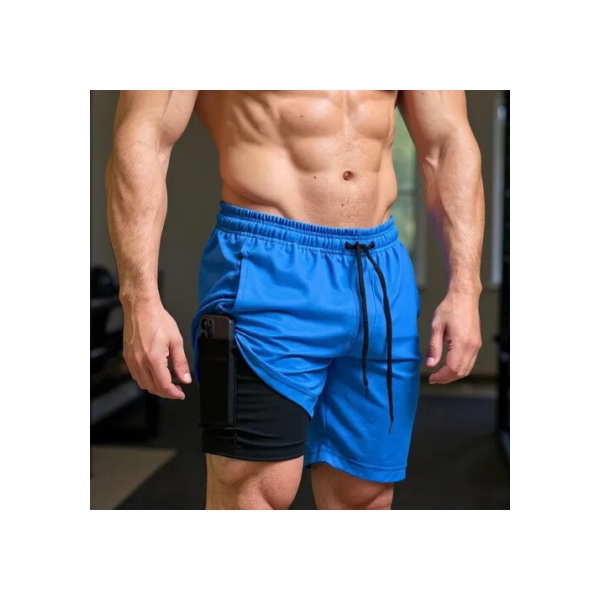 Bermuda 2 Em 1 Short Duplo Masculino Academia Corrida Treino