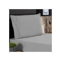 Jogo de Cama Classic Solteiro Percal 400 Fios Ponto Palito 02 Peças, Antiácaro, Anti-pilling com Toque Macio - Cinza