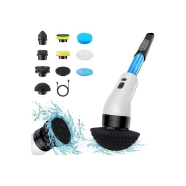 Escova De Limpeza Elétrica 9 em 1 Giratória Com Dispenser de Sabão Usb Multi Funções Acompanha Cabo Usb