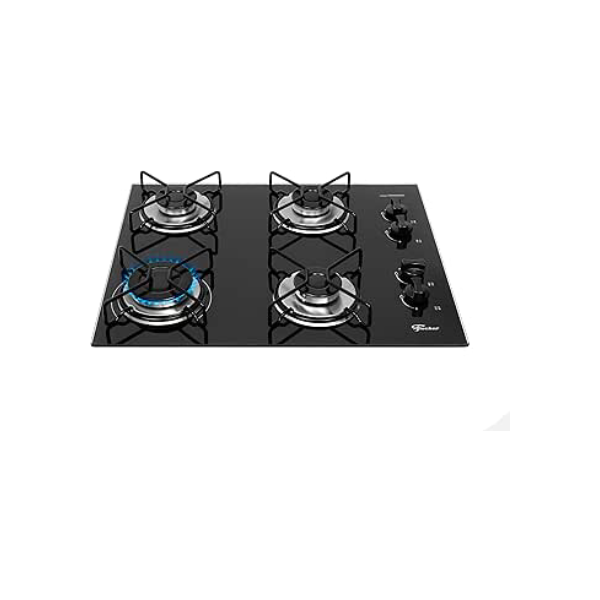 FISCHER COOKTOP À GÁS 4 BOCAS FIT LINE TREMPE ARAMADO MESA VIDRO PRETO BIVOLT 36350-102675