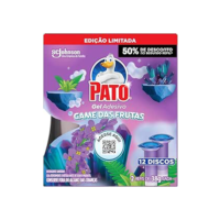 Pato Desodorizador Gel Adesivo Edição Limitada Game das Frutas, Limpeza Banheiro, Vaso Sanitário Limpo e Perfumado, 12 Discos