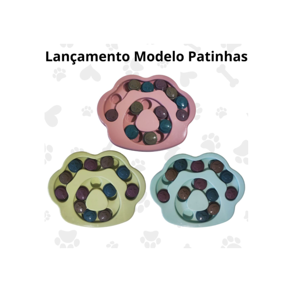 Comedouro Interativo Lento para Cachorro Brinquedo Pet Porta Petisco Puzzle Jogo Divertido Patinha