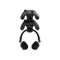 Suporte de Parede Compatível Com HeadSet e 2 Controles do Xbox ou PlayStation (Preto) - ARTBOX3D