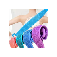 Esfregão Esponja de Banho Esticável de Silicone Massageador Esfoliante para Costas Limpeza Profunda e Relaxante (Azul)