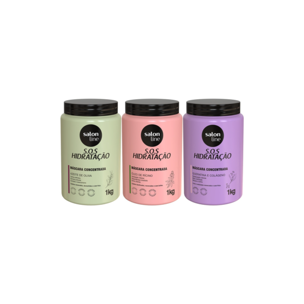 Cronograma capilar para cabelo Cacheado SOS Hidratação Salon Line
