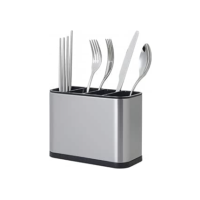 Escorredor Aço Inox Porta Talheres Utensílios Organizador de Utensílios Pia Cozinha Suporte Louça Multiuso Premium Inoxidável Elegante Moderno