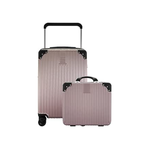 Kit Mala de Bordo Gladiador Wide E1 ABS 10kg TSA com Frasqueira (Rose Gold)