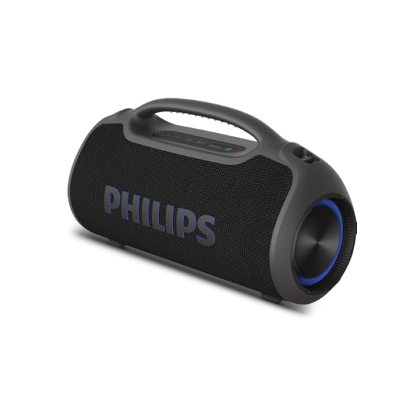 PHILIPS, Boombeat, Caixa de Som Bluetooth Boombox, TAX400B/00, USB, Auxiliar, TWS, USB Powerbank, Entrada para Microfone, Resistente a Água e Poeira, com Alça para Transporte