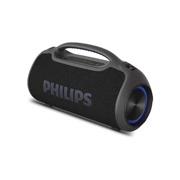 PHILIPS, Boombeat, Caixa de Som Bluetooth Boombox, TAX400B/00, USB, Auxiliar, TWS, USB Powerbank, Entrada para Microfone, Resistente a Água e Poeira, com Alça para Transporte
