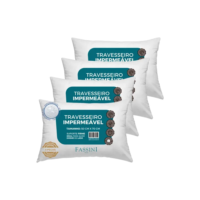 4 Travesseiros Antialérgico Impermeável 50x70 Super Macio