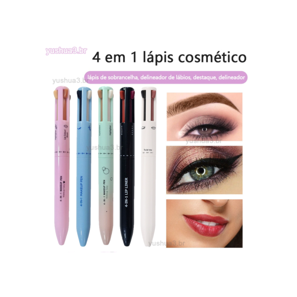 4 Em 1 Caneta De Maquiagem Lápis À Prova D'água Ferramenta Para O Delineador De Lábios Eyeliner Brow Liner Highlighter Make You More yushua3br