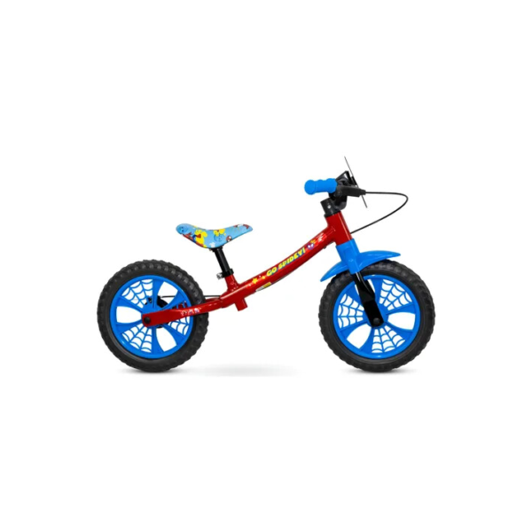 Bicicleta Infantil Aro 12 Spider Man Sem Pedal Nathor Vermelho/azul/amarelo