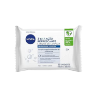 NIVEA Lenço de Limpeza Facial Demaquilante Ação Refrescante 3 em 1 25 un. - Remove a maquiagem, refresca a pele, limpa profundamente sem precisar lavar o rosto, pode ser usado todos os dias