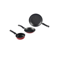 Conjunto De Frigideiras 3 Peças Antiaderente Techflon Nacional - Alumínio Nacional