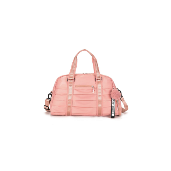 bolsa mala academia e viagem feminina com alça transversal  Impermeavel Chaveiro Pompom