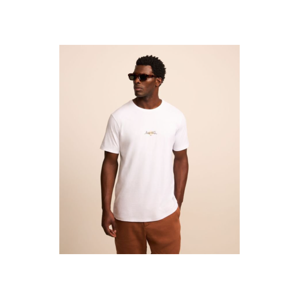 Camiseta em Algodão com Estampa Lettering Rustic Classy Branco