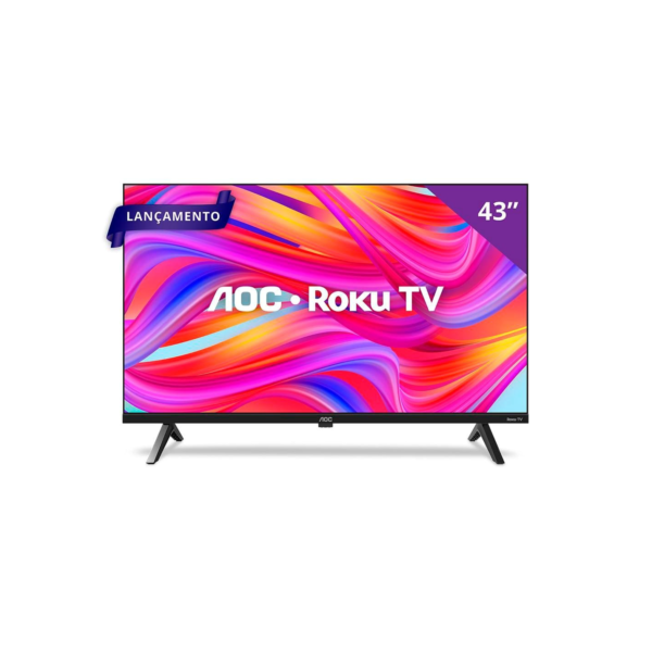 Smart TV 43” Full HD DLED AOC 43S5045/78G com sistema operacional Roku, processador Quad Core