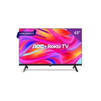 Smart TV 43” Full HD DLED AOC 43S5045/78G com sistema operacional Roku, processador Quad Core