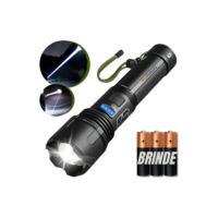 Lanterna Tática T9 Led Usb Recarregável Alto Brilho Potente Mais Forte Do Mundo Zoom Mymotors + Brinde
