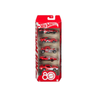 Hot Wheels Diecast Veículo de Brinquedo 80º aniversário da Mattel Pacote 5 carros para crianças a partir de 3 anos
