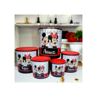 Kit de potes mantimentos 5 peças plástico porta mantimentos para cozinha