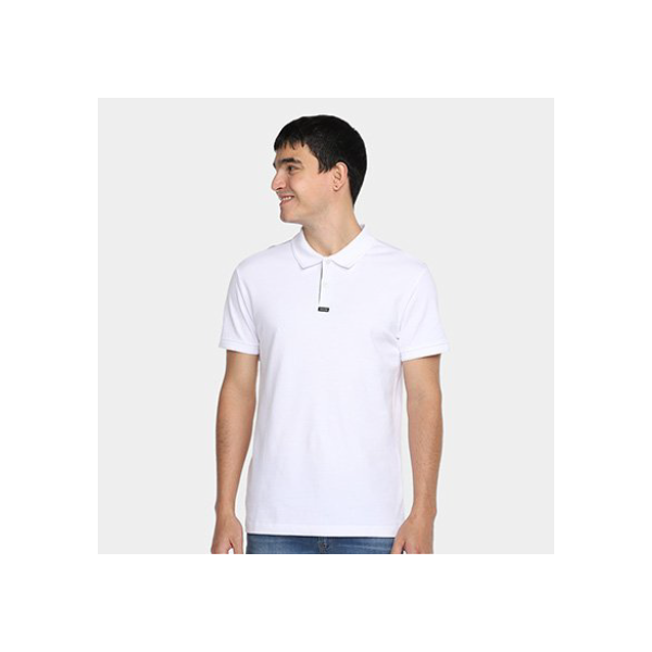 Camisa Polo Calvin Klein Premium Masculina - Branco
