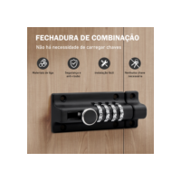 Fechadura Senha Portas Janelas Trava Lateral Para Porta，Anti-Roubo Metal Porta Trava，Cadeado Dígito，Combinação trava grande