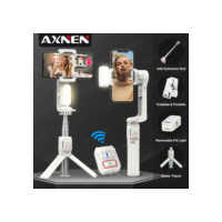 AXNEN-Handheld Gimbal Smartphone Estabilizador, Selfie Vara, Luz de Preenchimento, Extensão Rod, Remoto, Celular, iPhone, Samsung, A10