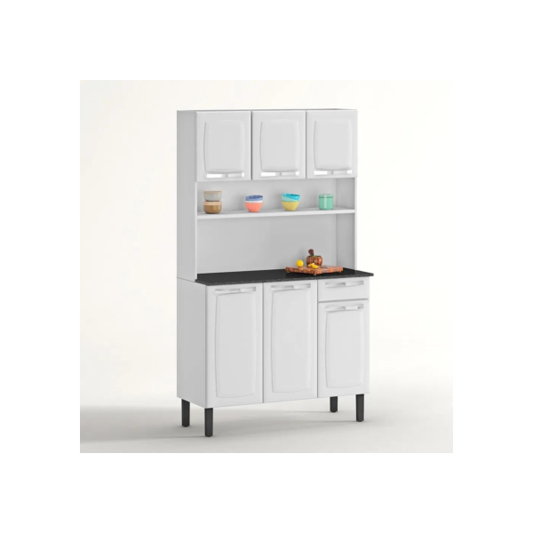 Kit Cozinha Rose Compacta Itatiaia em Aço 6 Portas 1 Gaveta Branca I3G1-105 