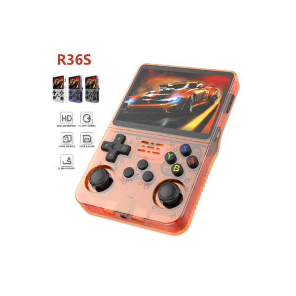 R36S Console de videogame portátil retro, sistema Linux, 3,5 "tela IPS, jogador de bolso portátil, 64GB, RG35S Plus 128G Presentes