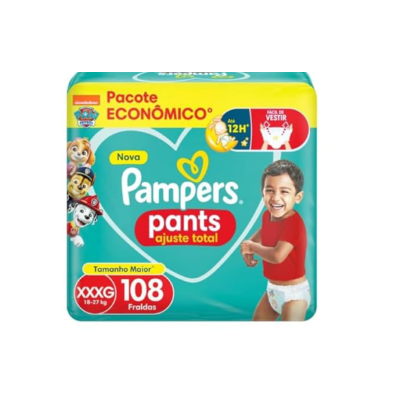 Fralda Pampers Pants Ajuste Total Tamanho XXXG 108 Unidades