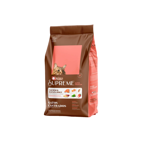 Ração Quatree Supreme para Gatos Castrados sabor Salmão e Batata Doce 10.1 Kg