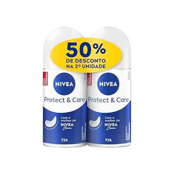 NIVEA Kit Desodorante Antitranspirante Roll On Protect & Care 50ml