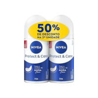 NIVEA Kit Desodorante Antitranspirante Roll On Protect & Care 50ml