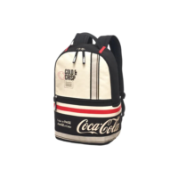 Mochila Costas Coca Cola Contrast Multiuso Casual Escolar Cor Preto E Cinza Desenho Do Tecido Lisa Com Estampa Bordada Da Coca Cola