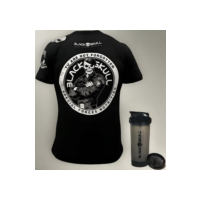 Camiseta Black Skull Dry Fit Caveira Preta + Coqueteleira