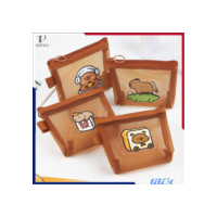 Bolsa de armazenamento de moedas com desenho animado fofo Capibara Bolsa de cosméticos transparente para fones de 