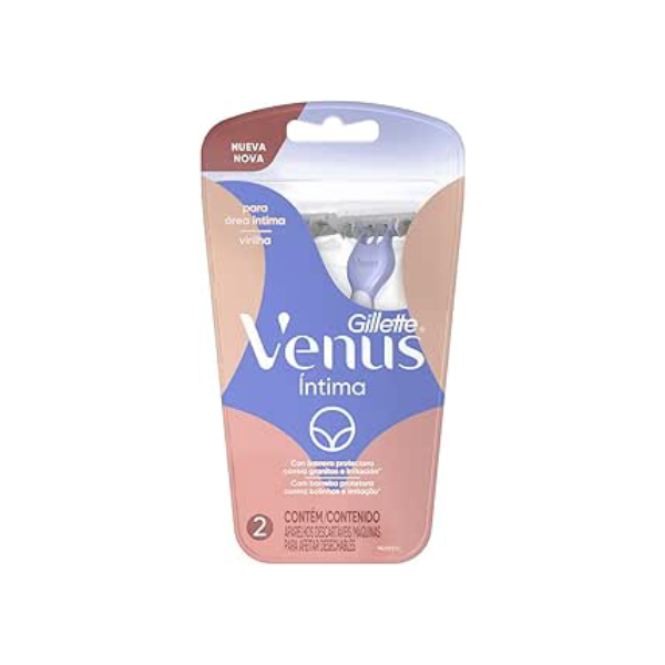 Gillette Venus Íntima, Aparelho de Depilação Íntima Feminino Descartável, 2 Uds