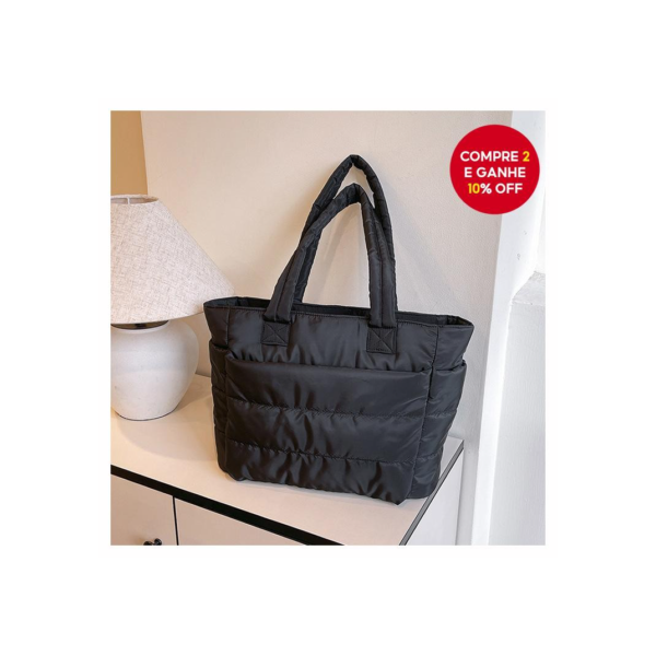 Bolsa Tote Femini de Almofada - Bolsa de Ombro Resistente à Água para Trabalho e Viagem