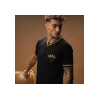 Camisa Brasil Retrô Preta Masculina - Preto