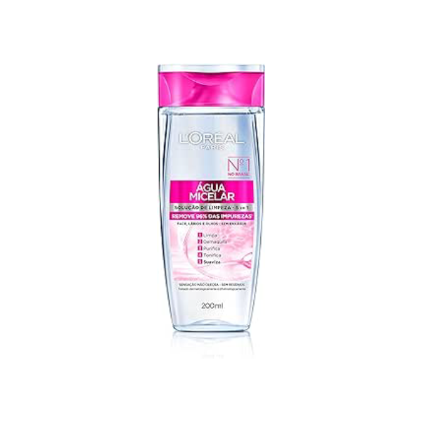 Água Micelar 5 Em 1 200ml, L'Oréal Paris, 200ml, Demaquila, Limpa, Purifica, Suaviza, Elimina Impurezas e Reequilibra a Pele